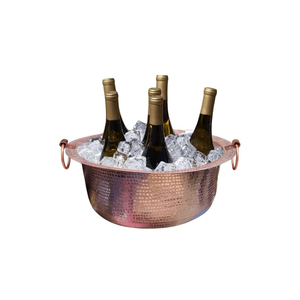 Hot Selling Hammered Copper Ice Bucket Round Metal Wine Cooler Vintage Style Party Beverage Holder Rust Resistant - Product Image 3