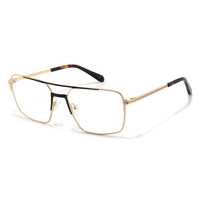 Lunettes rectangulaires en acier inoxydable unisexe 56 mm, montures optiques métalliques, logo personnalisé, marque privée, lunettes pour commandes en gros