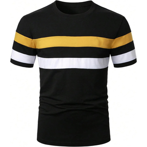 Camiseta de Manga Corta para Hombre, Estilo Básico, Color Sólido, Cuello Redondo, Casual, con Serigrafía de Logotipo Hip Hop, Tejido de Punto - Product Image 6