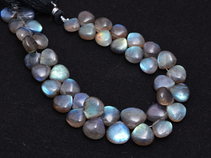 Perles de Labradorite AAA 8mm-12mm, forme cœur lisse, pierres précieuses semi-précieuses naturelles de haute qualité, pierre de lune feu, pour bijoux - Product Image 3