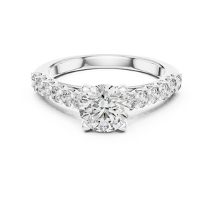 Round Cut 1.54ct Moissanite <b>Solitaire</b> Accents <b>Ring</b> 925 Sterling <b>Silver</b> Handmade Engagement <b>Ring</b> Fine Jewelry Anniversary Gift - Product Image 1