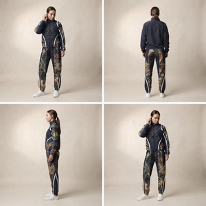 Ensemble deux pièces pour homme, pantalon et veste décontractés en velours côtelé imprimé respirant à manches longues, printemps et automne - Product Image 2