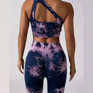 Mid Waist Ankle-Length Women's Leggings <b>Tie</b> Dye Print Stretch Breathable Compression Seamless 90%Nylon 10%Spandex Vintage Autumn - Product Image 3