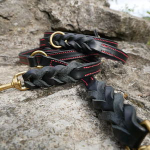 Luxury branded <b>braided</b> pet collar crafted from genuine leather for premium quality and stylish appearance in low rate - Product Image 4