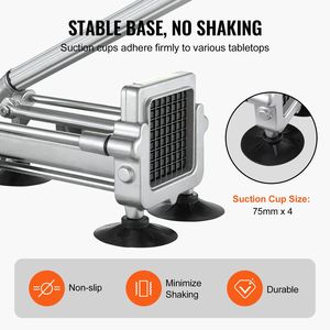 Tagliapatatine Manuale, Affettatrice per Verdure con Lame in Acciaio Inox da 1/2, 3/8, 1/4 di Pollice, con Ventose per Patate - Product Image 5