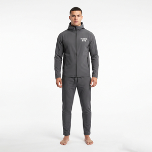 Top Quality Men's Nylon Polyester Tracksuit Full Zip Hoodie <b>Jacket</b> Jogger Set Custom <b>Reflective</b> Logo Wholesale Manufacturer - Product Image 2