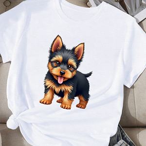 Adorable t-shirt comfit femme chiot Yorkie - Product Image 4