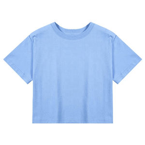 Camiseta Corta de Verano para Mujer, Holgada, de Color Sólido, Transpirable, para Yoga, Running, Deportes, Casual, 100% Algodón, Ecológica, Personalizable - Product Image 3