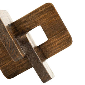 Sculpture géométrique creuse en aluminium noir, décoration royale pour la maison, pièce maîtresse pour console, salon, chambre, art moderne - Product Image 6