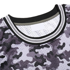 Débardeur respirant à manches courtes grande taille, motif imprimé personnalisé, service OEM, maillot de basketball en polyester/coton à séchage rapide - Product Image 5