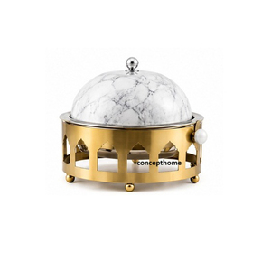 Metal Casserole Pot Dome Lid Oriental Design Insulated <b>Food</b> <b>Warmer</b> <b>Container</b> Stainless Steel Cover 33cm Diameter Eco-Friendly - Product Image 1