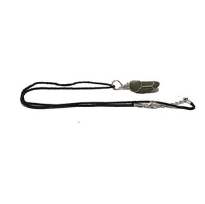 Collier pendentif artisanal en pyrite naturelle enroulée de fil, bijou en cristal de quartz brut avec cordon ciré réglable - Product Image 1