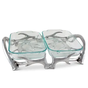 Table basse haut de gamme en métal fait main avec plateau, pour canapé, ottoman, table centrale et décoration d'intérieur contemporaine, style Art Déco, en verre décoratif - Product Image 1