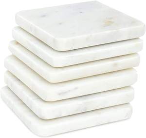 Posavasos de Mármol para Mesa de Comedor, Posavasos de Lujo Hechos a Mano, Vintage, para Té, Café, Cócteles, Decoración de Mesa - Product Image 1