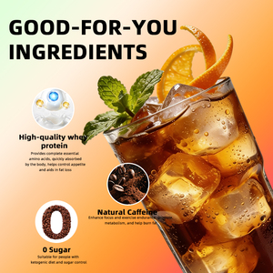 <strong>Protein</strong> Loaded Coffee <strong>Powder</strong> 10g <strong>Protein</strong> 180mg Caffeine Keto Friendly Low Sugar Hot Or Cold Energy Drink Mix Dietary Supplement - Product Image 6