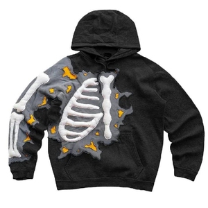 Sweat-shirts personnalisés OEM USA, mode streetwear, impression en relief, strass, effet délavé, fabricant direct d'usine - Product Image 6