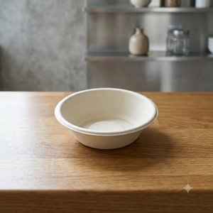 Tazón compostable de bagazo natural de 180 ml, ideal para restaurantes, cafeterías, servicios de catering, apto para microondas y congelador, para salsas y helados. - Product Image 2