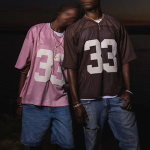 เสื้อยืดตาข่ายแห้งเร็วทรงหลวมไหล่ตกสำหรับผู้ชาย เสื้อกีฬาโอเวอร์ไซส์แบบเรียบ - Product Image 5