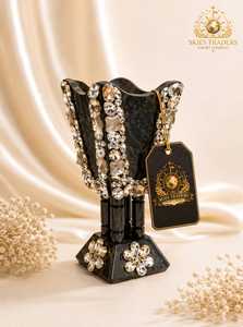 Quemador de Bakhoor de Acero Inoxidable Negro de Lujo, Elegante Mabkhara Árabe, Porta Incienso Oud, Ecológico - Product Image 5