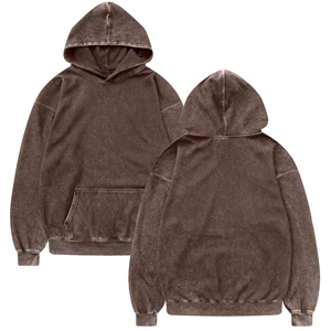 Sudadera con capucha extragrande para mujer, estilo vintage, informal y urbana, de felpa lavada con efecto ácido, al por mayor - Product Image 3