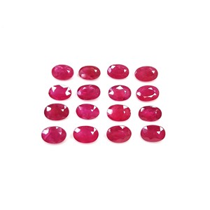 Rubis naturels non traités du Mozambique, ovales calibrés 3x5mm, pierres précieuses facettées naturelles, prêtes à l'emploi pour la création de bijoux. - Product Image 1