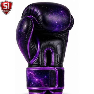 Ensemble de boxe SUMROOS SI : Gants en cuir noir et or avec sangle de poignet réglable, durables, protecteurs et confortables pour l'entraînement, à lacets - Product Image 3