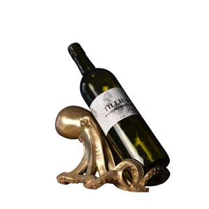 Support de bouteille de vin en forme de pieuvre, décoration de comptoir de bar, support d'art nautique, présentoir antique, accessoires de bar et décoration de cuisine - Product Image 2