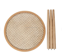 Meilleure vente 2022 table basse ronde en rotin avec tapis de table fait à la main