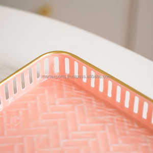 Design arabe personnalisé Plateau de table décoratif pour la maison Poignée en métal élégante Plateau de service professionnel populaire Stockage Mart Export - Product Image 5