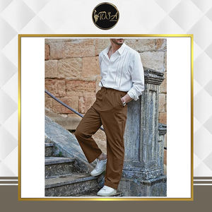Nueva Llegada de Pantalones de Lino Casuales para Hombre, de Primera Calidad, Ligeros, de Pierna Ancha, Corte Holgado, Antiarrugas y Transpirables, para el Mercado Global - Product Image 3