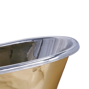 Bañera de Pedestal de Latón con Interior de Níquel Pulido, Bañera Independiente de Lujo - Product Image 4