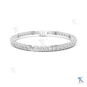 Lab Grown Diamond Tennis <b>Bracelet</b> Brilliant Cut Accent KRUP JEWELS 14K <b>Solid</b> Gold Unisex Filled Luxury Jewelry Manufacturer - Product Image 3