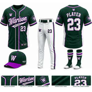 Warison Industries Baseball Training Uniform Kit Customized Unisex Softball Jersey Pant Socks And Caps Set - Product Image 6