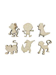 Ensemble de 9 figurines d'animaux en bois, décorations murales faites à la main, projets de bricolage pour la décoration intérieure, animaux en MDF découpés au laser - Product Image 2