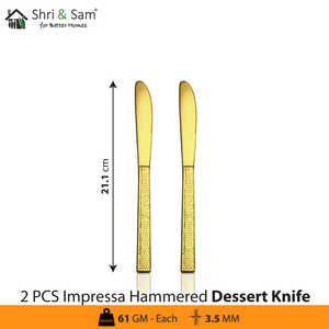 Ensemble de couverts à dessert en acier inoxydable de qualité supérieure Impressa avec revêtement en PVD doré - Product Image 2