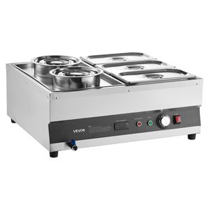 Scaldaspezie Elettrico Commerciale in Acciaio Inossidabile 6.34QT per Pentole e Vasche 1/3, 86~185 Fahrenheit, Attrezzatura per Mantenimento e Riscaldamento Regolabile - Product Image 1