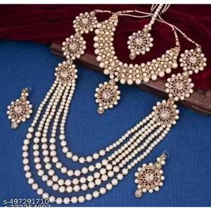 Nuevo Conjunto de Joyería de Latón Chapado en Oro con Perlas, Estilo Indio Cristiano, Regalo Especial para Bodas y Fiestas para Mujeres - Product Image 4