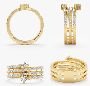 Bague de mariage vintage en or de qualité supérieure avec diamant cultivé en laboratoire, taille brillant rond, certifiée IGI, pour elle - Product Image 3