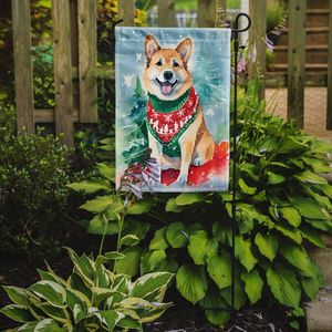 Drapeau de jardin de Noël norvégien Buhund bannière de cour décorative multicolore pour Patio illustration drapeau de boîte aux lettres pour parterres de fleurs jardin - Product Image 2