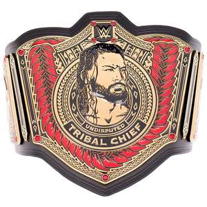 Ceinture de champion Tribal Chief Roman Reigns, taille adulte, plaques en laiton et zinc, sangle en cuir, série Signature. - Product Image 2