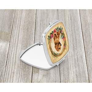 Compacto Inglés Cocker Spaniel Flores Viaje Maquillaje Espejo Plegable Mano Diseño Regalo para Mujeres y Niñas - Product Image 2