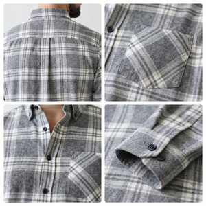 Men's <b>Flannel</b> Shirt Button Down Casual Sleeping Shirt Long Sleeve Breathable Cotton Shirt Winter Wear Night Shirt <b>Flannel</b> <b>Top</b> - Product Image 6