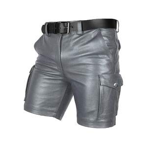 Professional Factory Made Men Custom <b>Leather</b> Fashion <b>Shorts</b> High Street <b>Leather</b> Men Fashionable Casual <b>Shorts</b> - Product Image 5