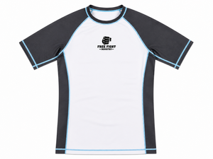 Haut de sport homme à manches longues Free Fight Industry, blanc, noir, bleu, séchage rapide, UPF50+, écologique, pour entraînement MMA BJJ - Product Image 1