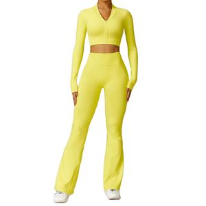 2025 New Premium Women Yoga Set Customize Fashion Breathable Yoga Set Stylish Gym Bra Yoga <b>Leggings</b> Set - Product Image 1