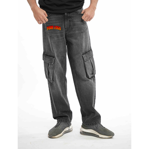 Jeans en coton pour homme sur mesure, 100 % denim, coupe classique, coutures durables pour un usage quotidien et le streetwear - Product Image 1