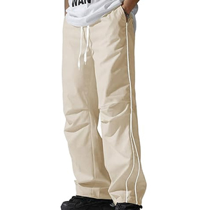 OEM Custom Logo <b>Men</b>’s Sports Track Pants <b>Loose</b> <b>Fit</b> Windbreaker Nylon Anti-Wrinkle Casual Elastic Waist Drawstring <b>Joggers</b> - Product Image 1