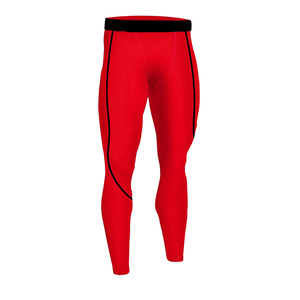 Ensemble de compression rouge pour homme, manches longues, col rond, longueur intégrale, séchage rapide, respirant, vêtements de sport, couleur unie - Product Image 6