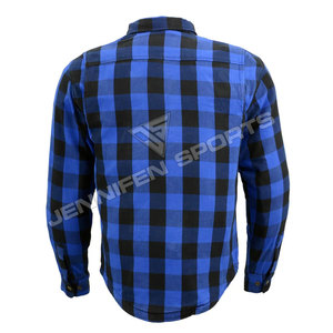 High Quality Men's Motorcycle Sportswear CE Level 01 Protection Aramid Lined Flannel <b>Shirts</b> Protective Plus Size Custom Design - Product Image 4