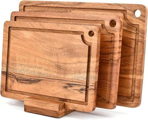 Tabla de Cortar Rectangular de Madera de 2.0 cm de Grosor, Fácil de Limpiar - Product Image 1